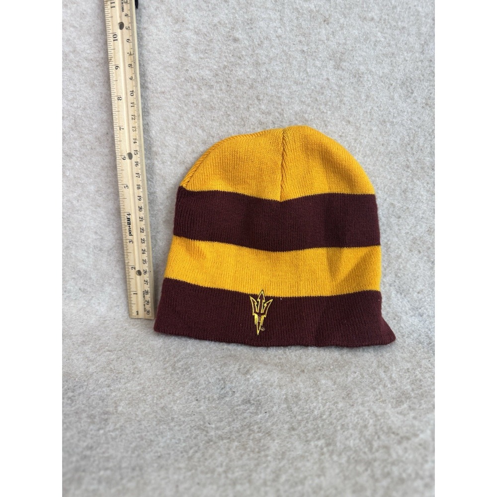 Logofit Arizona State Sun‎ Devils Burgundy Hat Knit Beanie Striped